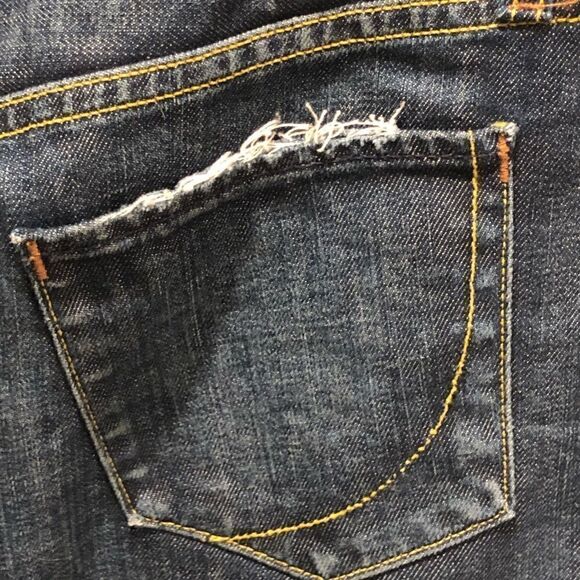 Paper Denim & Cloth Dark Wash Distressed Jean Skirt women's size 29 - Picture 7 of 10